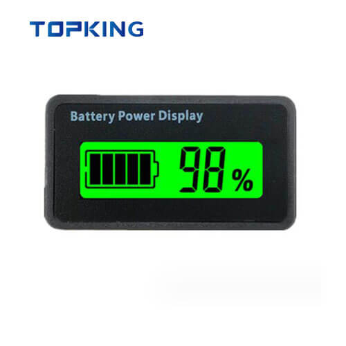 battery capacity indicator shows voltage reader with gas gauge